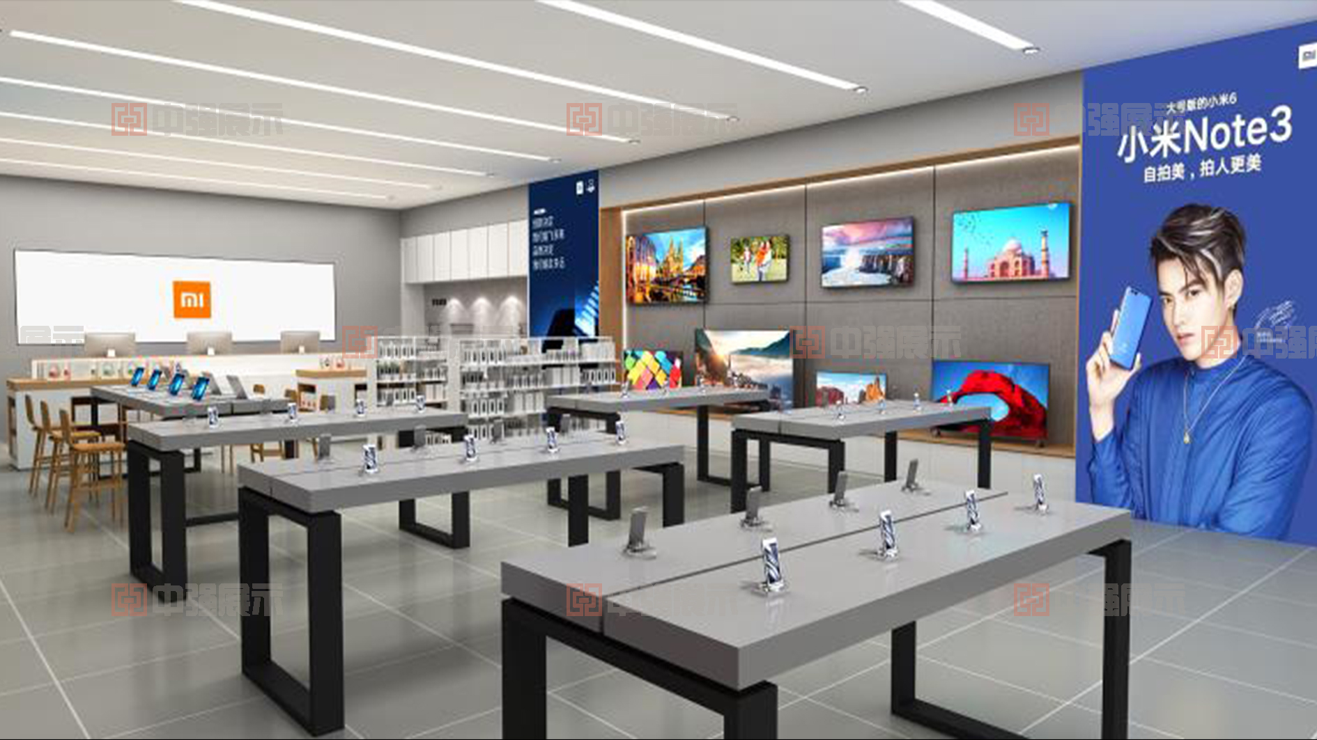 蘇州小米手機展示柜-中強展柜廠