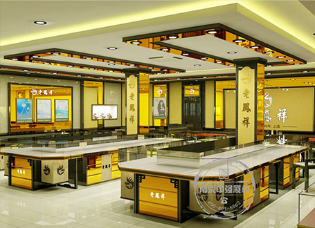 淮南老鳳祥珠寶店展柜裝修設計效果圖