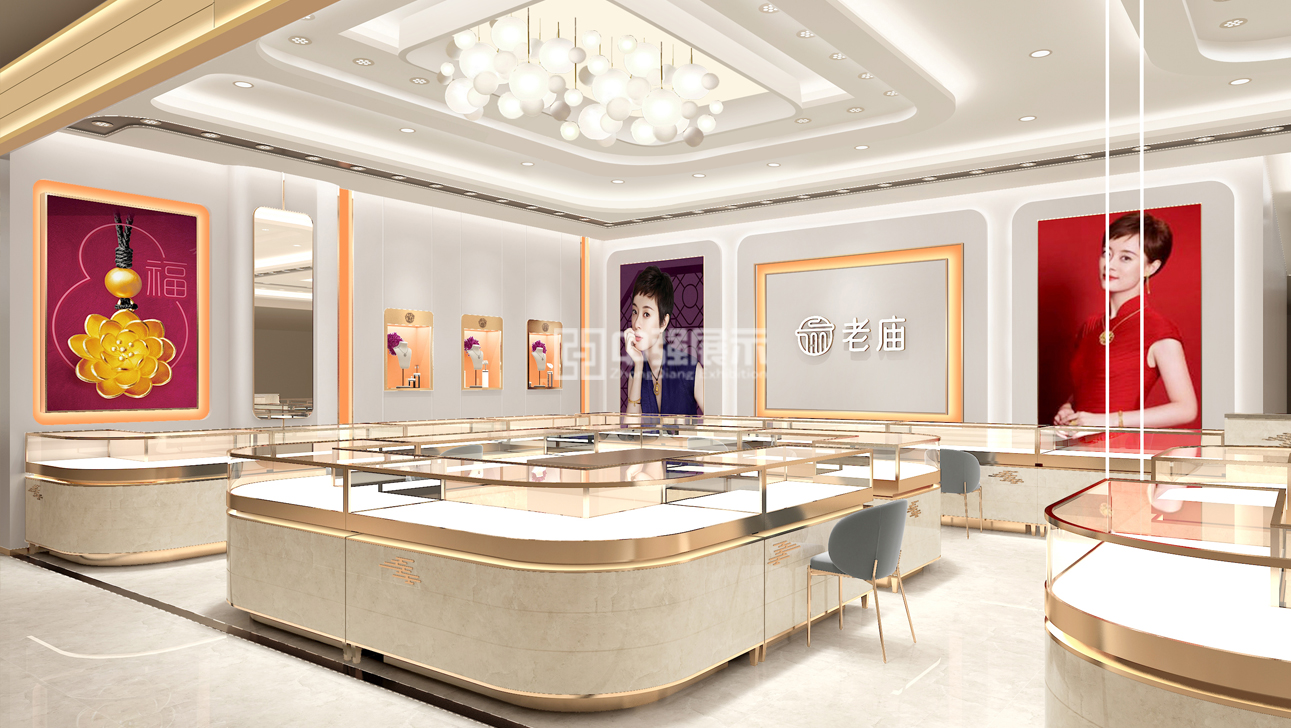 南京老廟黃金珠寶柜臺定制-中強展柜廠