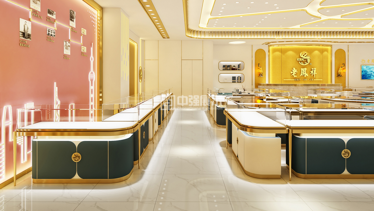 上海老鳳祥珠寶展柜訂制-中強(qiáng)展柜廠